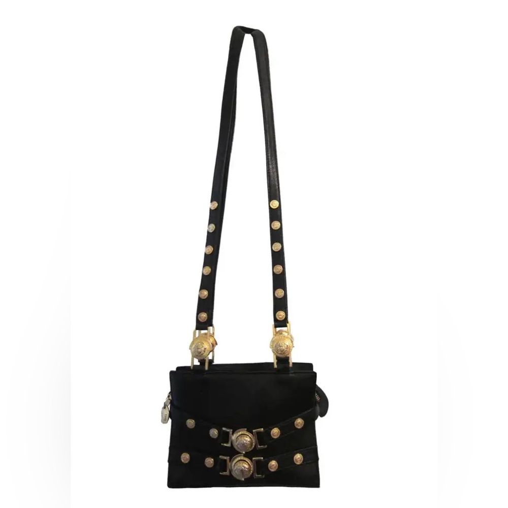 Gianni Versace Vintage Couture Black Gold Medusa Chain Mini bag - Picture 3 of 13